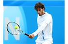 EASTBOURNE, ENGLAND - JUNE 22:  Feliciano Lopez of Spain in action during his men's singles final match against Gilles Simon of France on day eight of the AEGON International tennis tournament at Devonshire Park on June 22, 2013 in Eastbourne, England.  (Photo by Jan Kruger/Getty Images)
